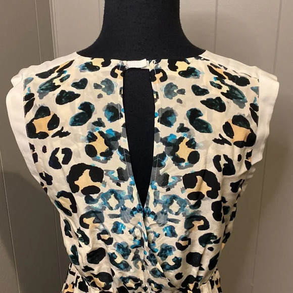 BROCHU WALKER Extra Small Dallan Silk Leopard Animal Print Sheath Work Dress - Picture 7 of 12